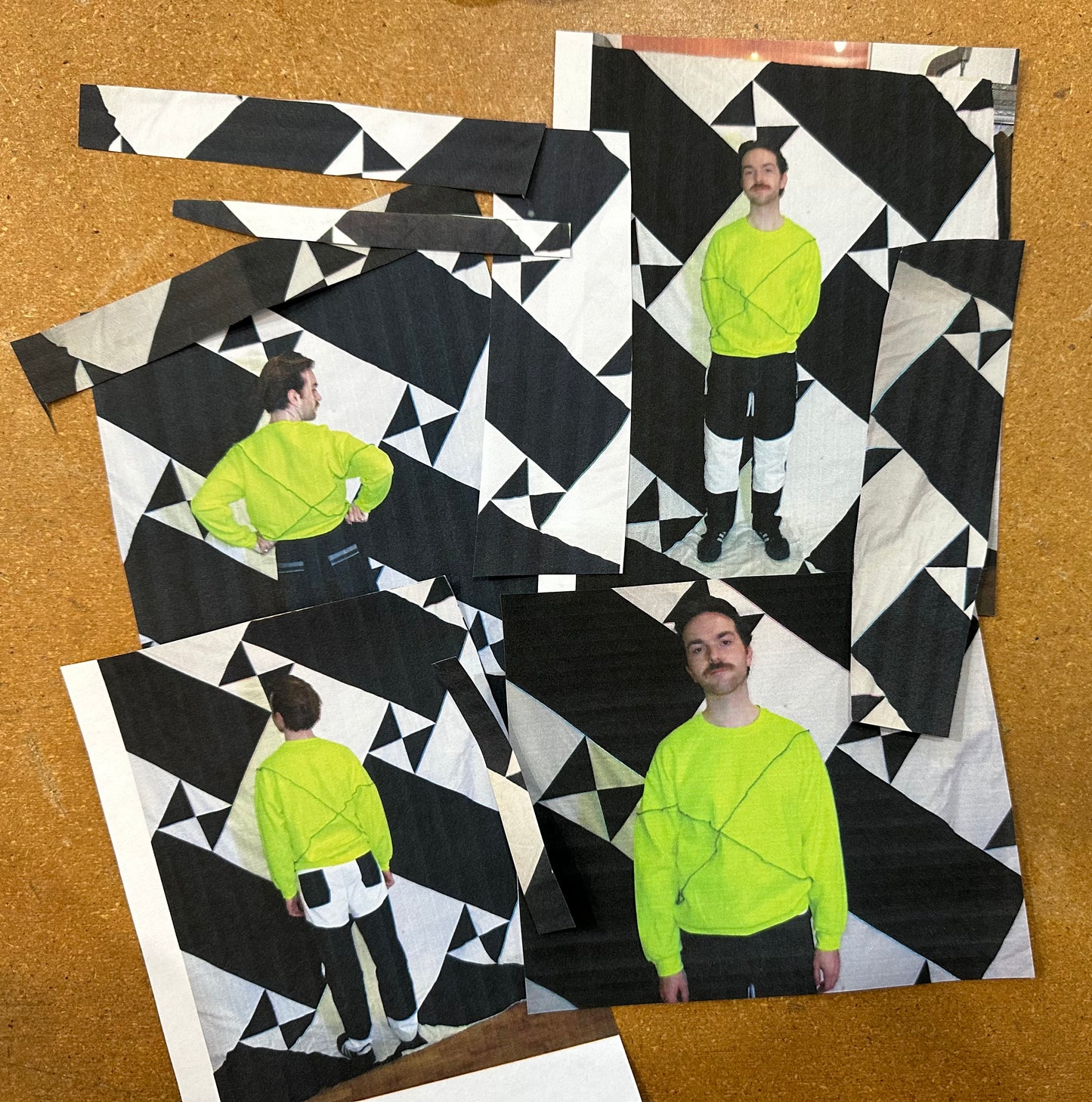 fractured crewneck in hivis